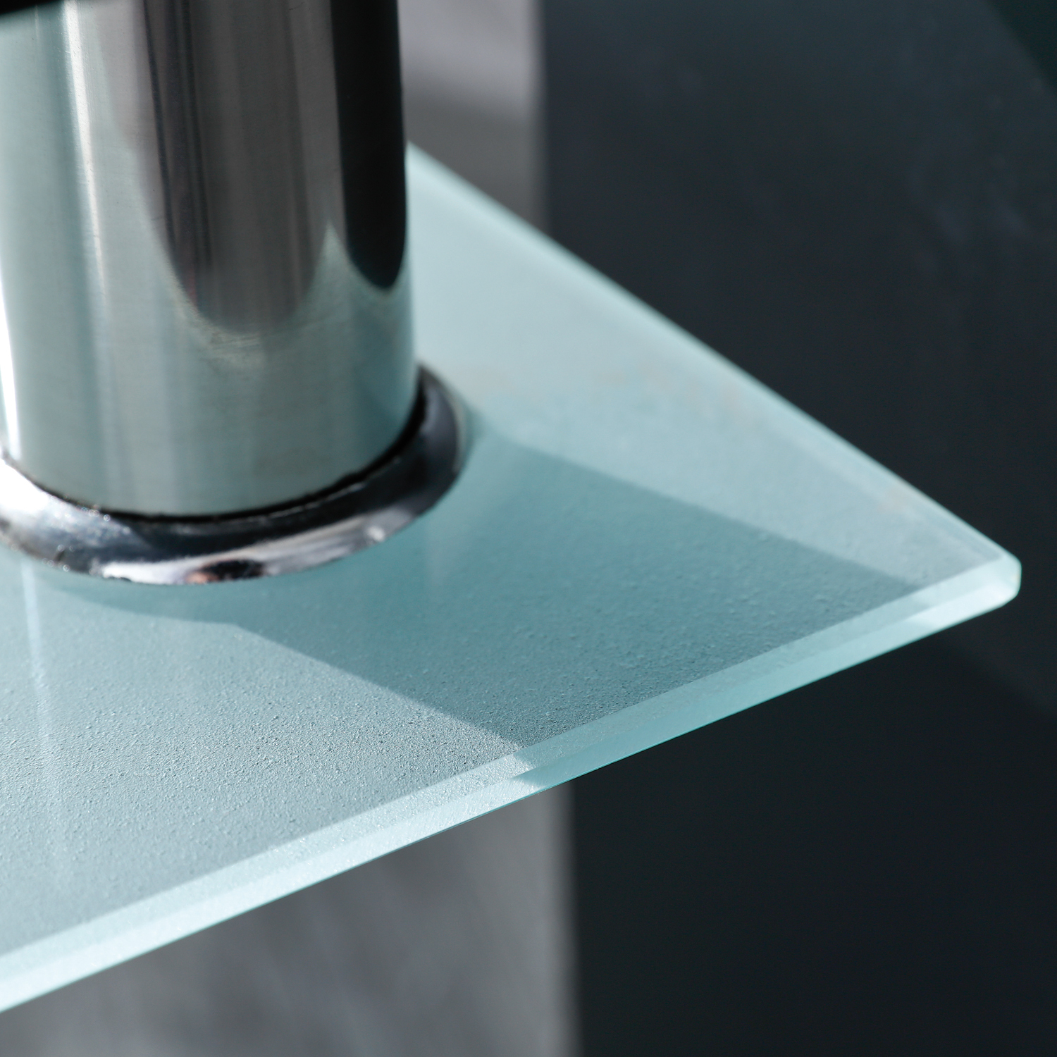 Couchtisch ALVA - schwarz-chromfarben - Glas - 100x60 cm