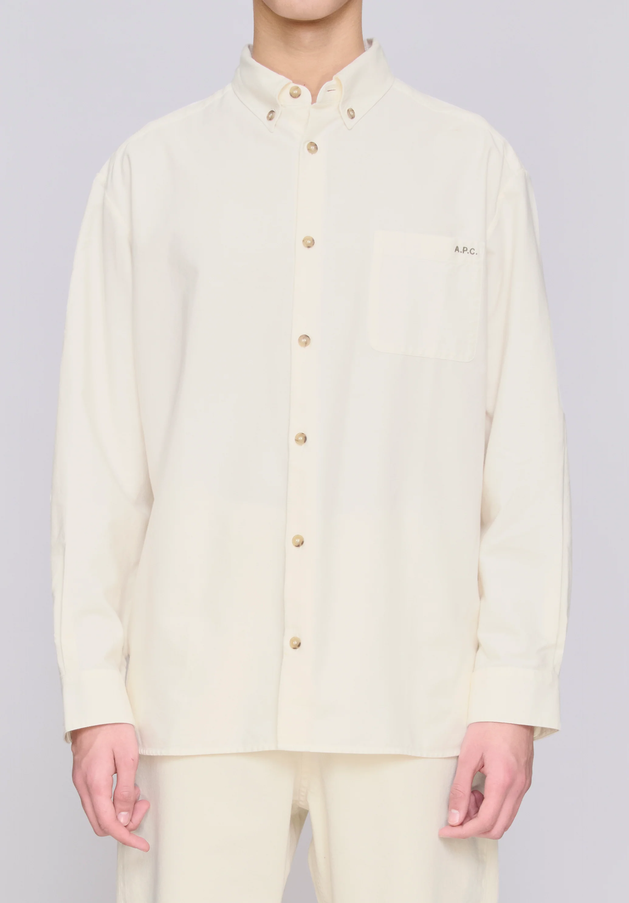 chemise mateo logo - Blanc casse