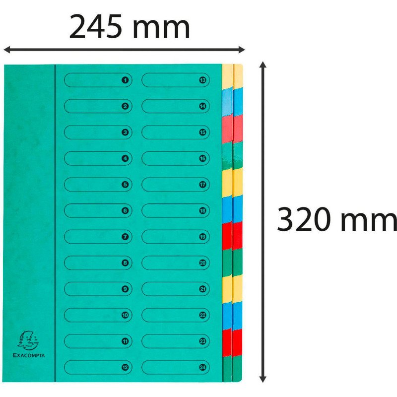 Trieur carte Exacompta Harmonika 24 divisions vert