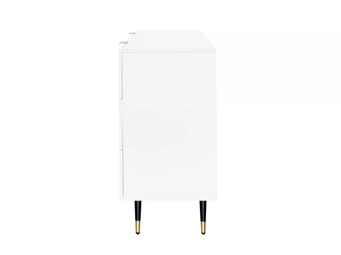 Buffet、Commode moderne - 6 tiroirs - panneaux de particules - Blanc