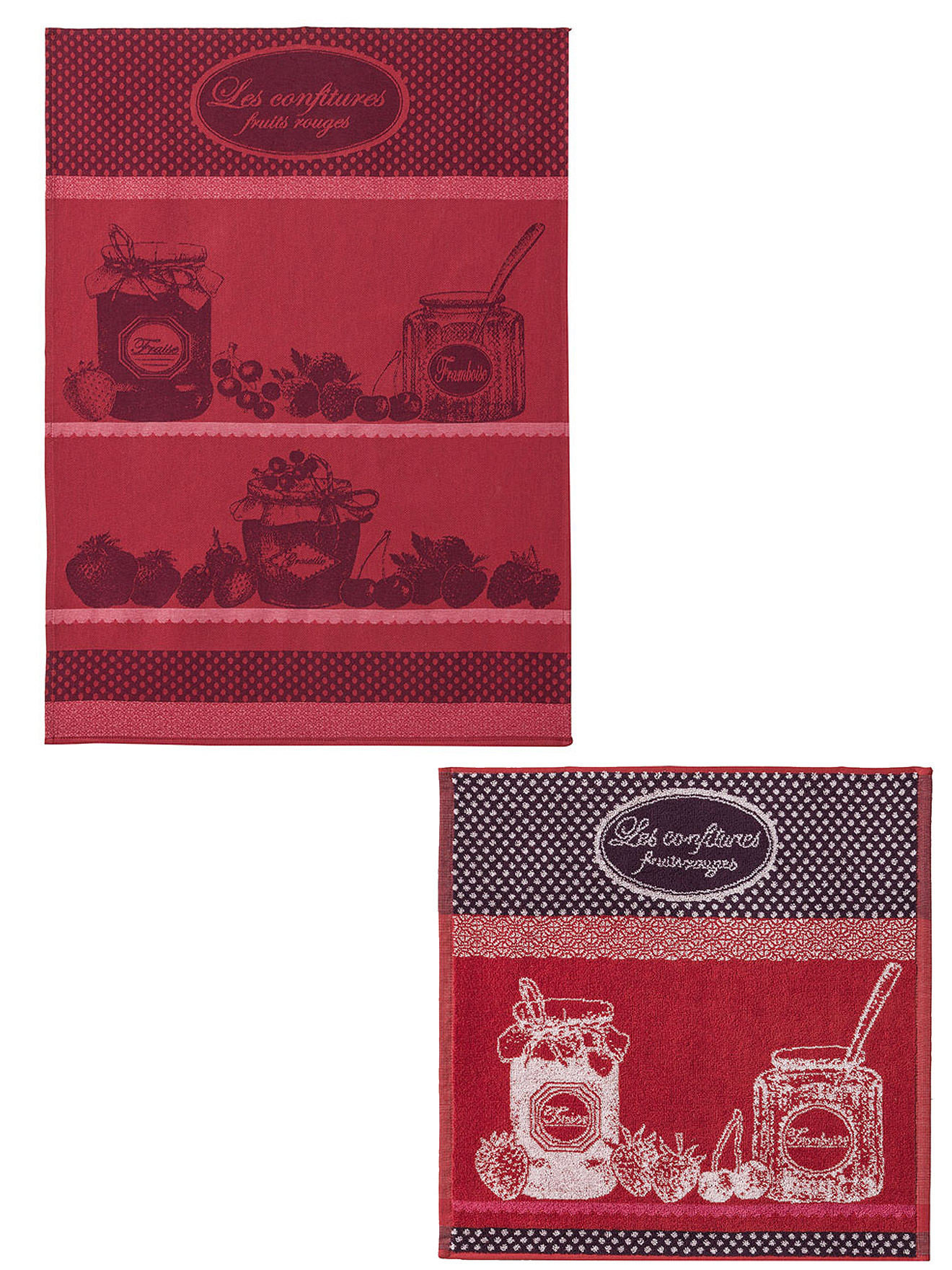 Torchon et carré éponge fruits rouges