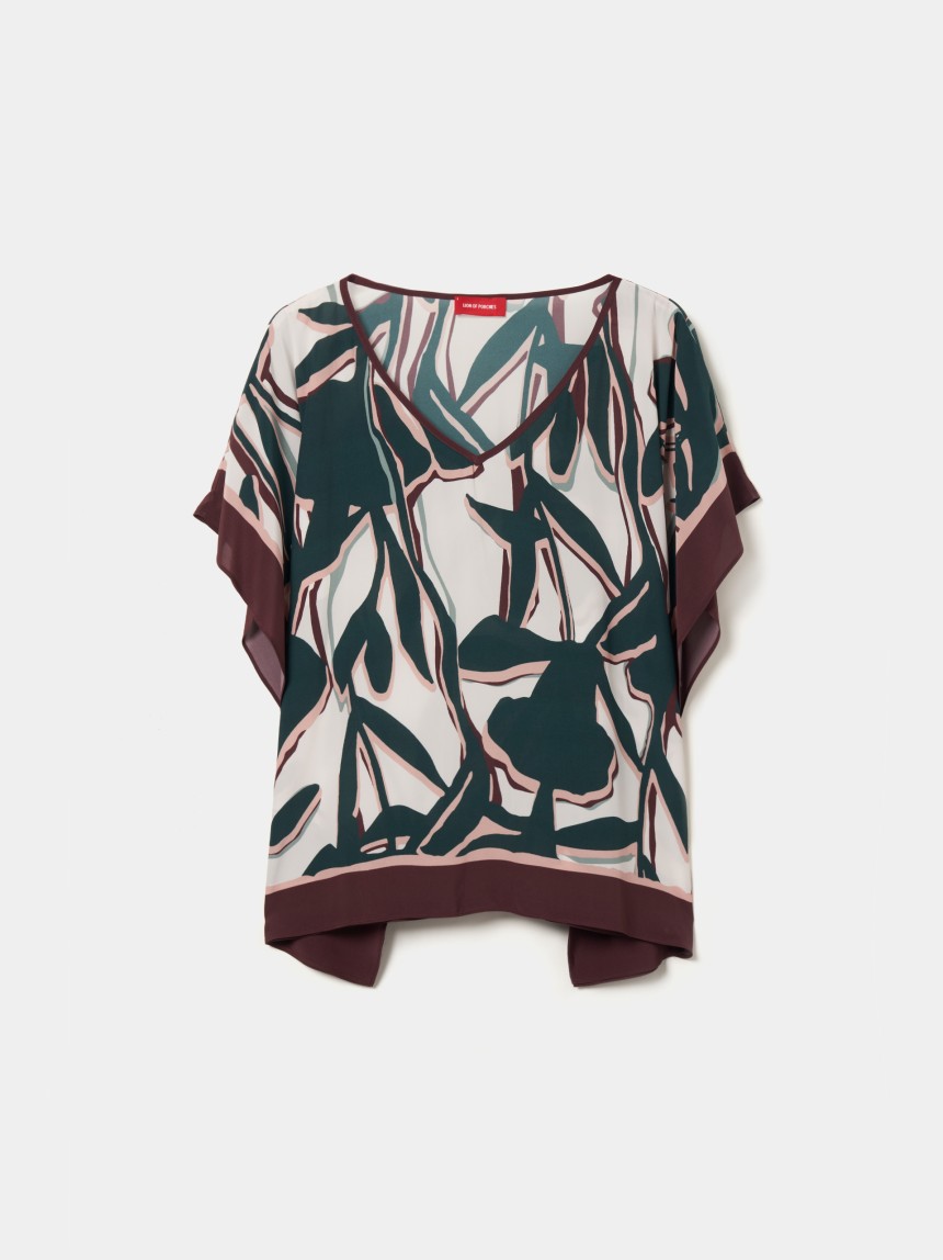 Blusa estampada decote em V