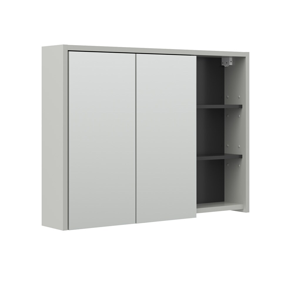 Vicco Spiegelschrank Badschrank Badezimmermöbel Viola Grau Anthrazit modern 100x75 cm Badspiegel Badezimmer Schrank Badmöbel Schranktür Schrankfach
