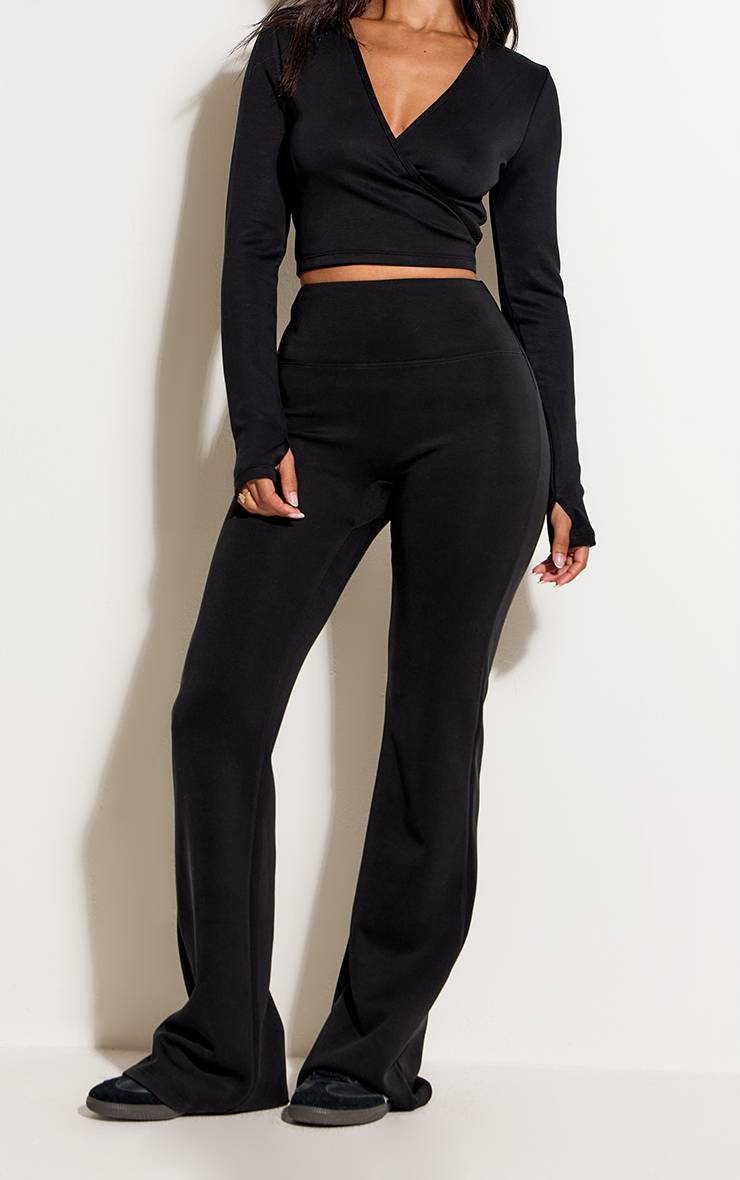 Noir Pantalon De Yoga Super Doux Petite Taille