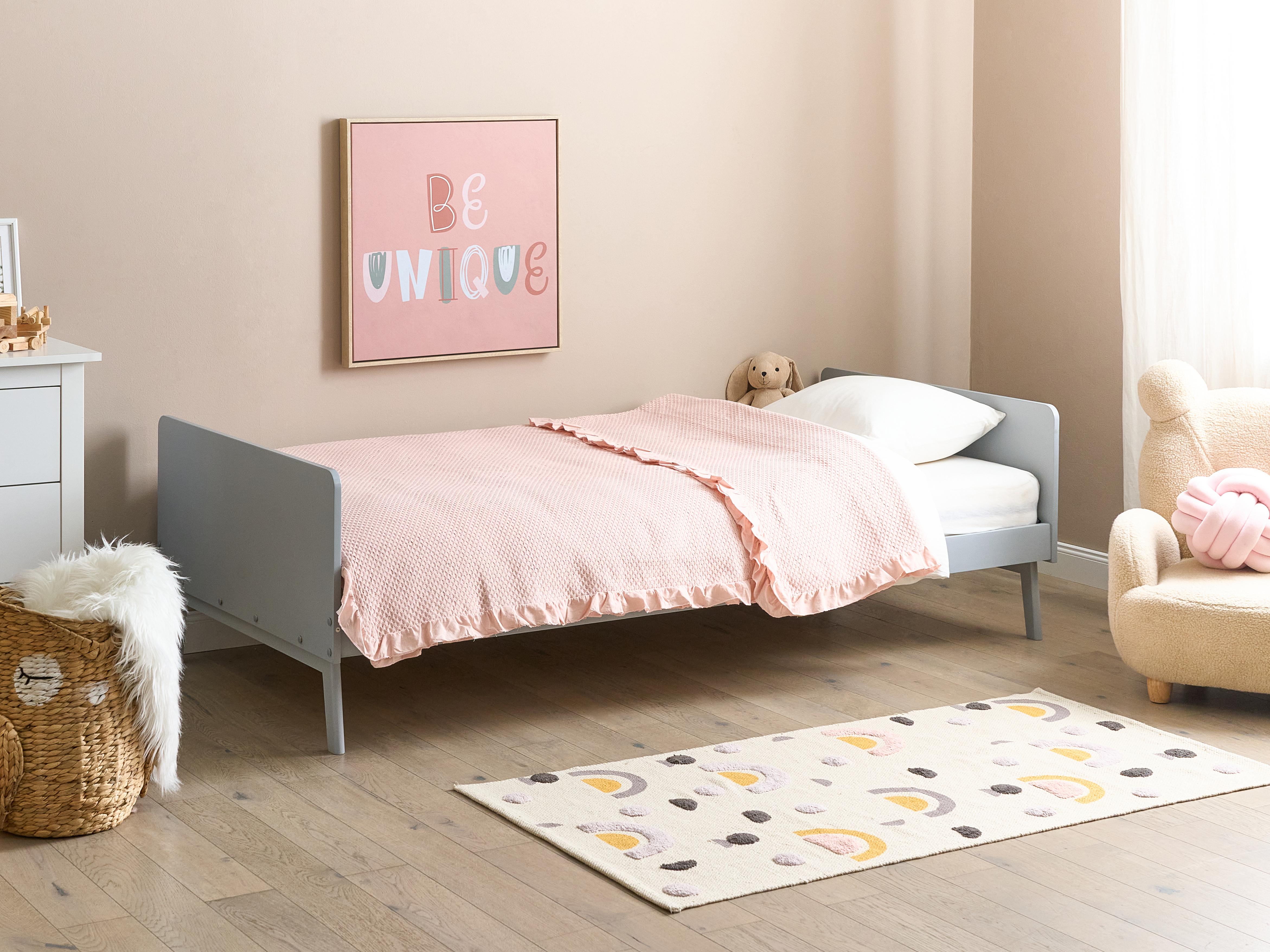 Bed Dennenhout BONNAC 90 x 200 cm Grijs