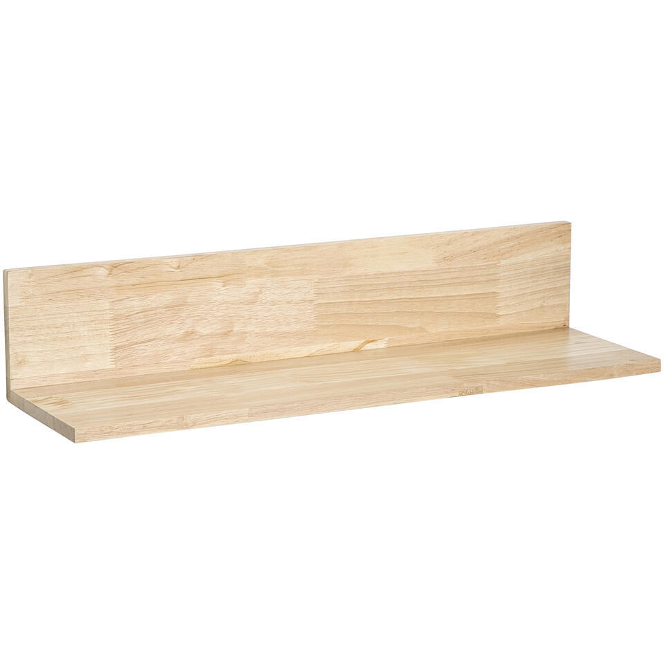 Wandplank Mick naturel rubberwood - 14x70x20 cm