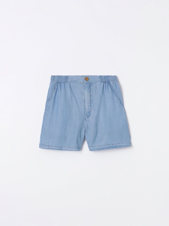 Shorts jeans leves - Índigo