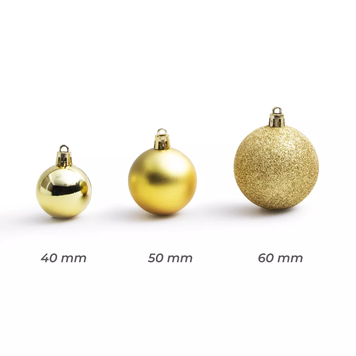 Lot de 30 boules de Noël assorties New Alpine Or