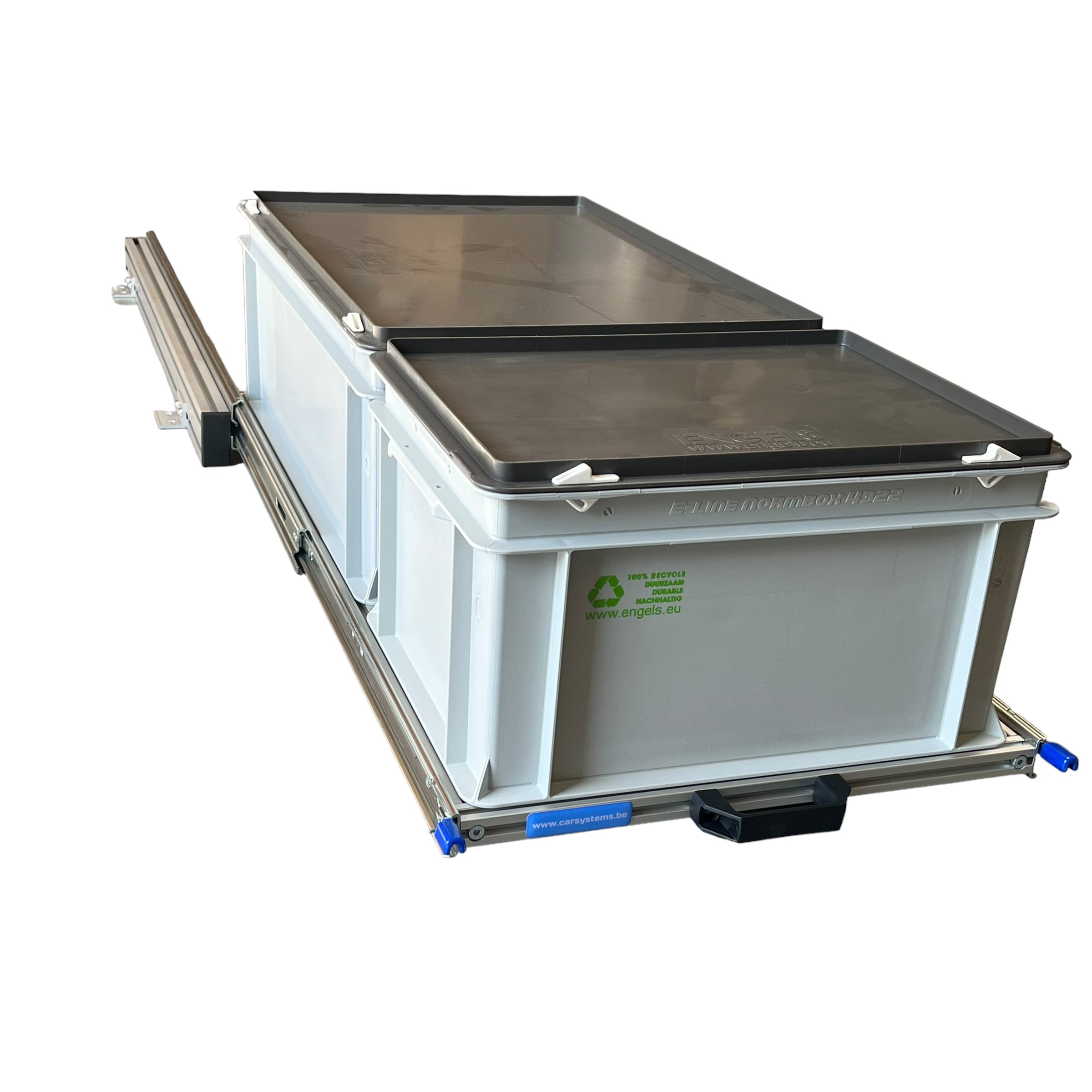 Aluminium 90x40 cm schuifframe met 2 bakken en deksel