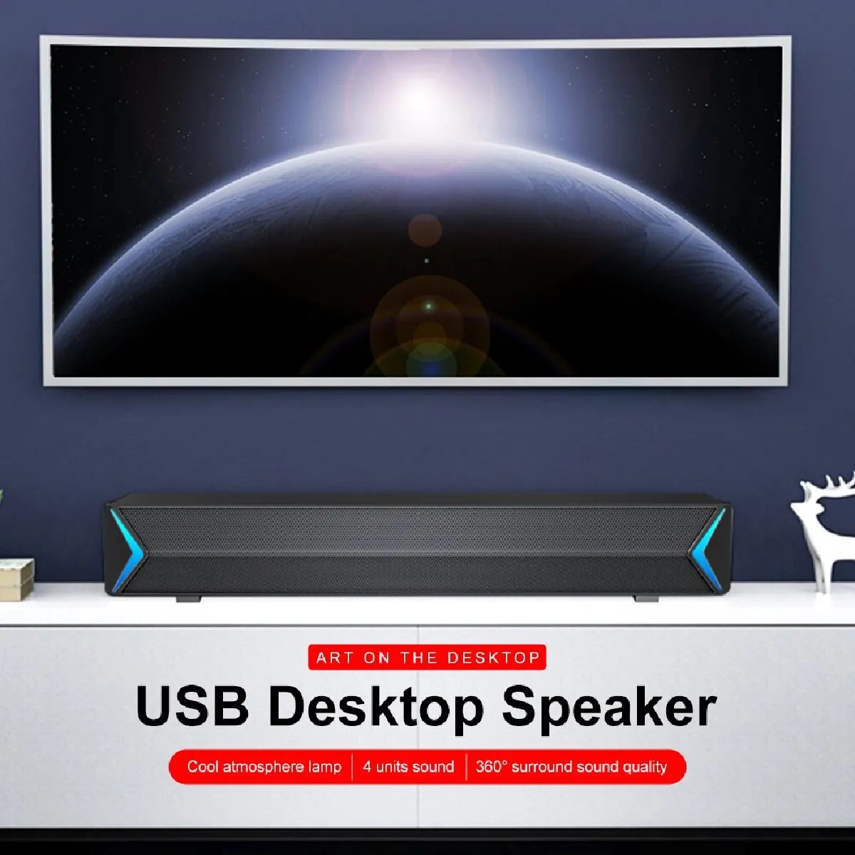 Universal Barre de son USB portable - Noir