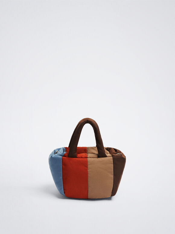Bolsa acolchoada com blocos de cores - Multicolorida