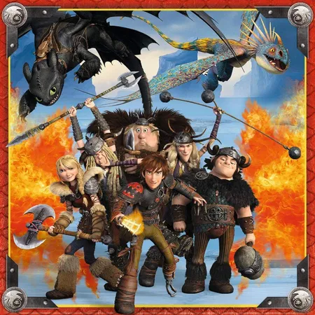 Ravensburger Puzzle Dreamworks Dragons Drachenreiter, 3x49 Teile
