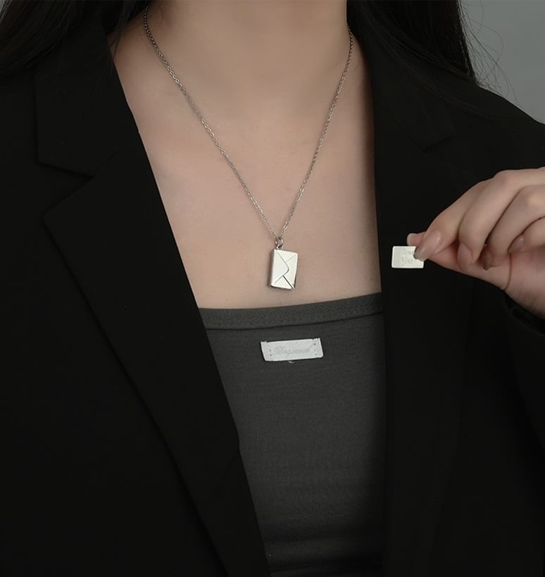 Lilafey - Liefdesbrief hanger ketting van roestvrij staal