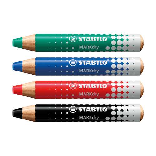 STABILO® MARKdry 4er-Set, Whiteboard- und Flipchartmarker