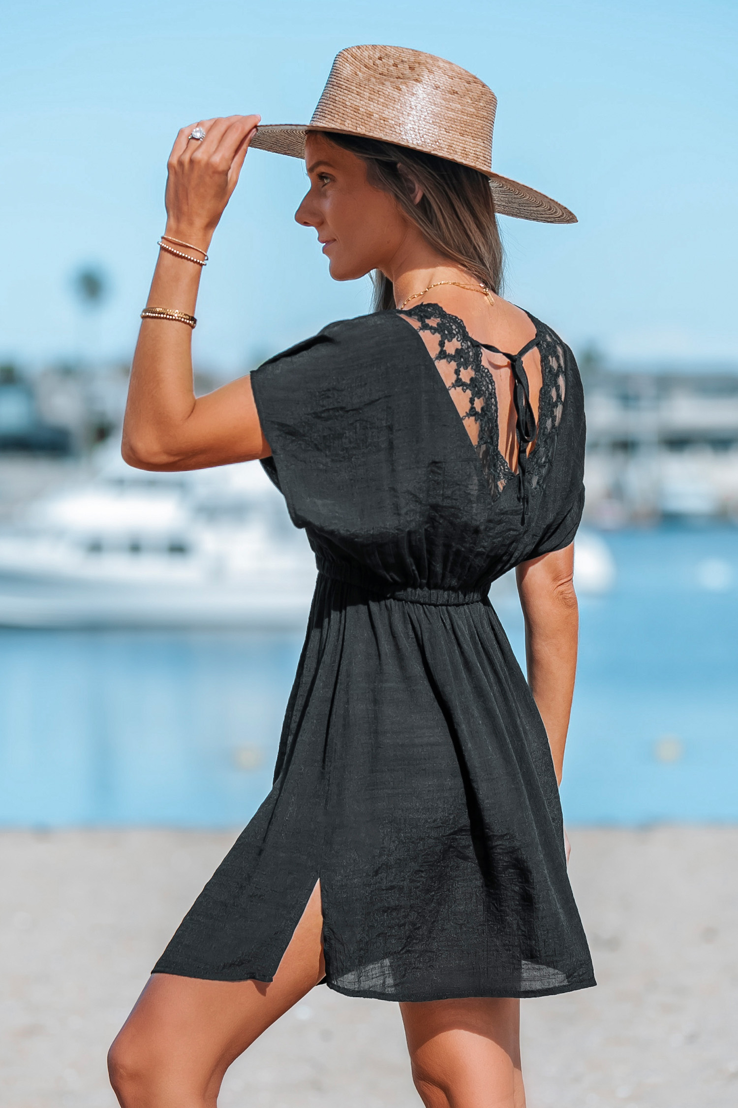 Robe cover up à manches dolman