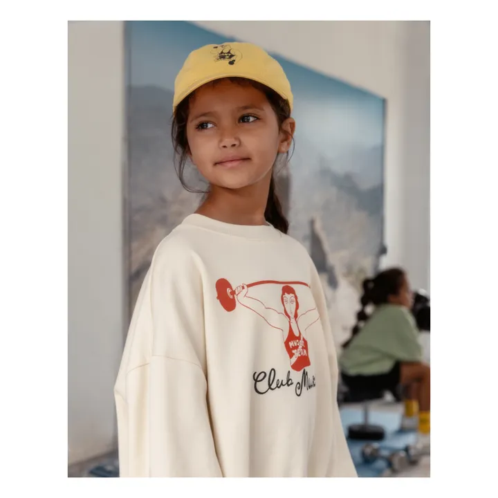 Mini Rodini Sweat Club Muscle Coton Bio | Ecru