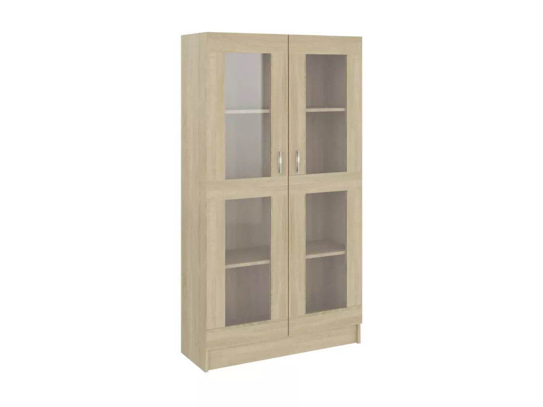 Armoire à vitrine Chêne sonoma 82,5x30,5x150 cm Aggloméré