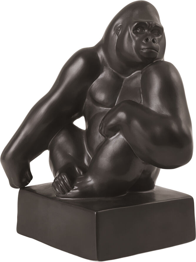 Royal Copenhagen Gorilla figur, graphite, 20,5 cm. Sort