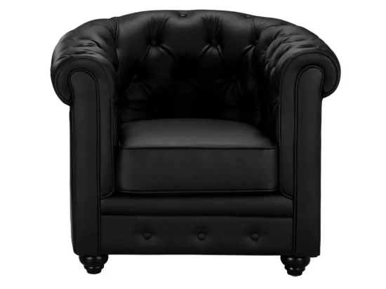 Fauteuil en simili CHESTERFIELD - Noir