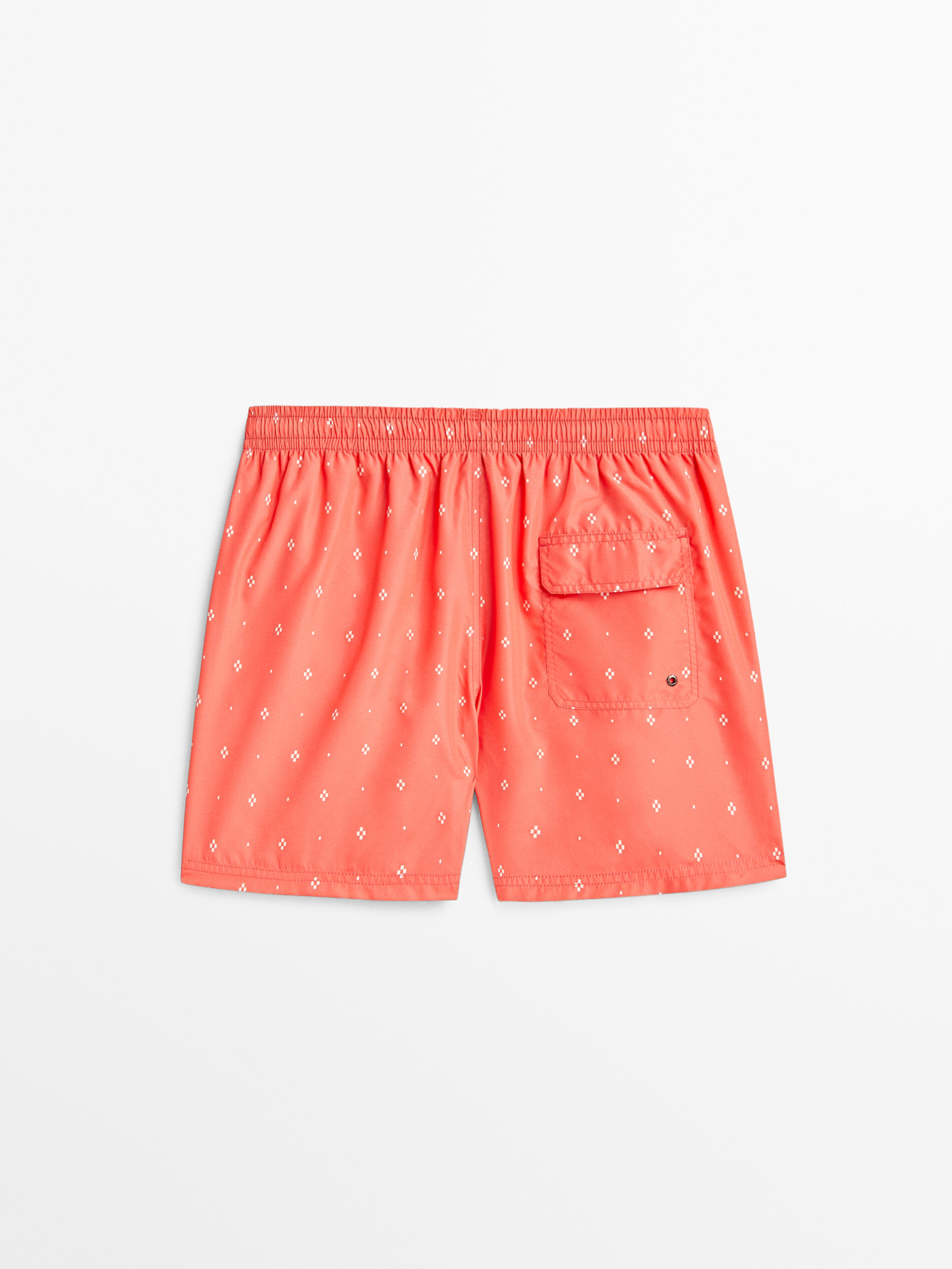 Maiô com estampa de losangos - CORAL