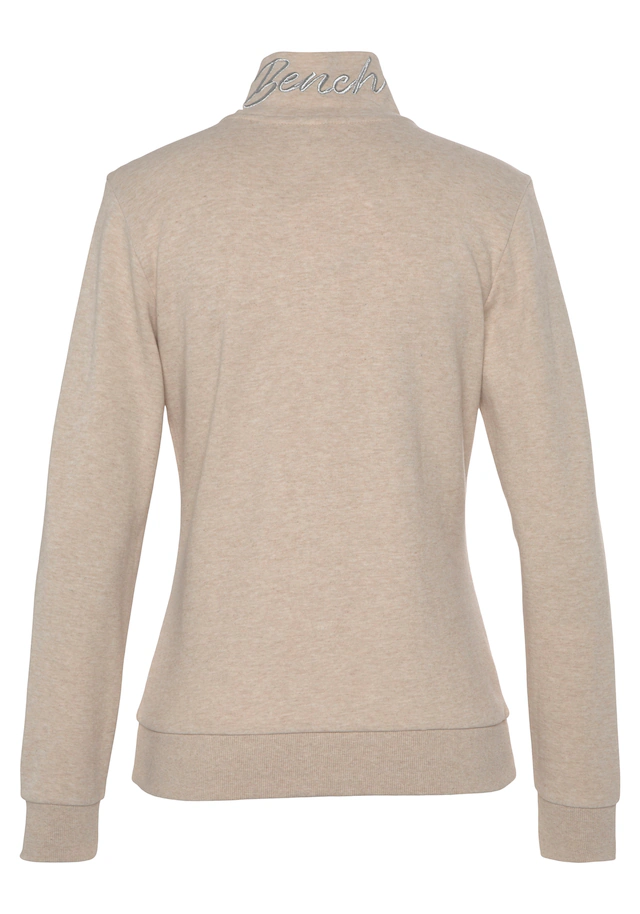Bench. Loungewear Sweatjacke mit glänzender Logostickerei am Stehkragen, Loungewear