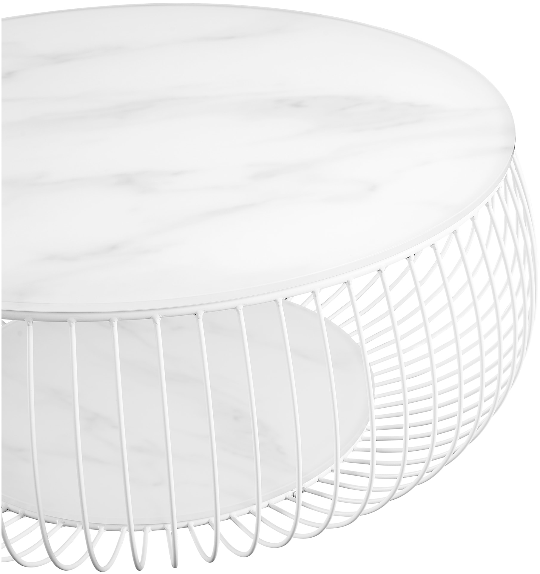 SalesFever Couchtisch »Coffeetable Wohnzimmertisch im minimalistischen Stil« 10 mm starke Klarglasplatte mit Marmordruck