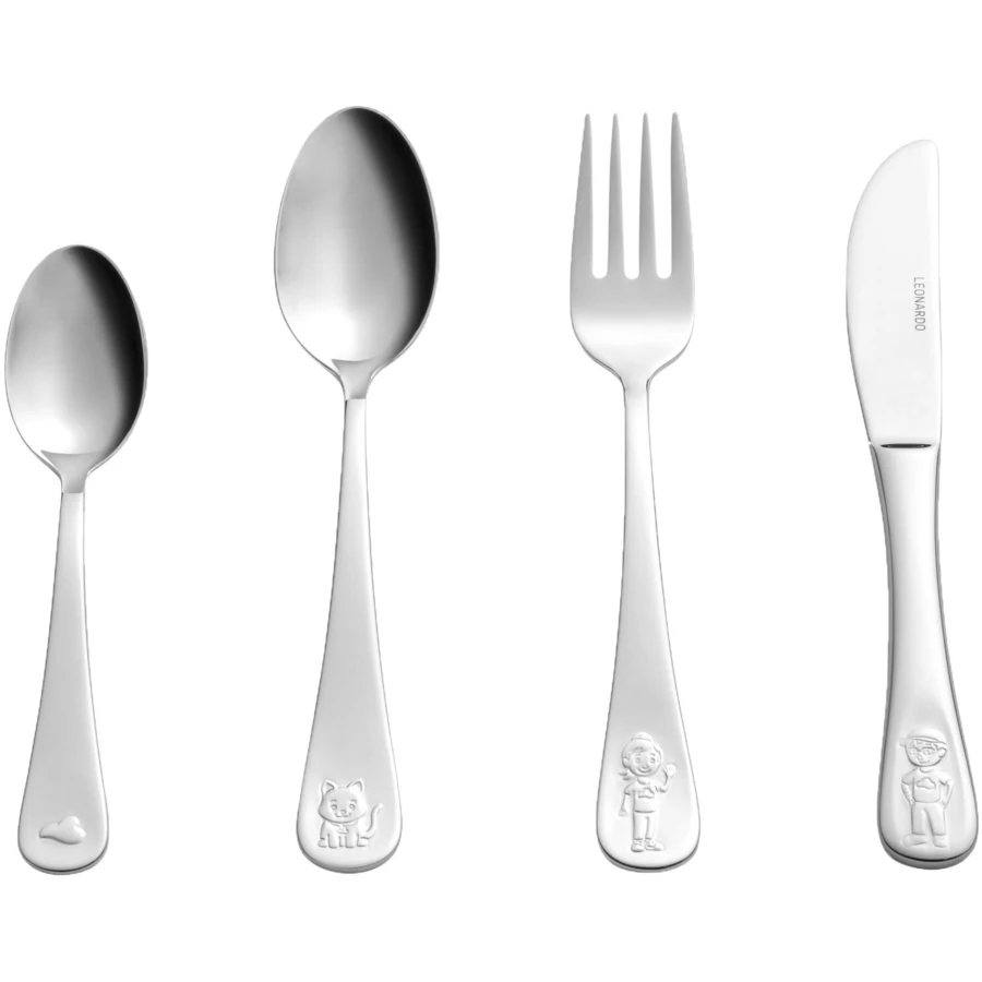 Leonardo Kinderbesteck Bambini Avventura 4er Set silber