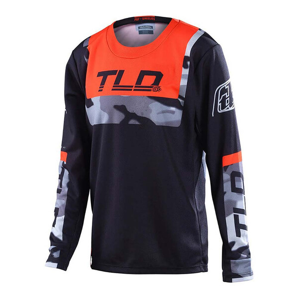 Troy Lee Designs - Maillot enfant GP Brazen Camo Youth Noir / Orange / Camouflage Gris