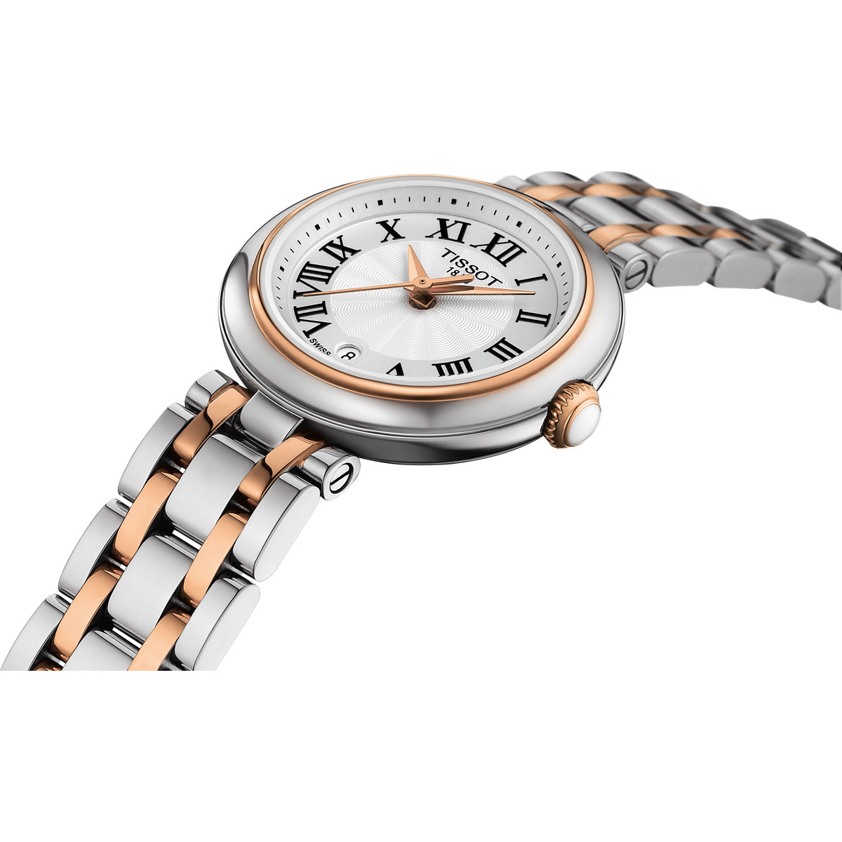 Montre Tissot femme acier bracelet acier bicolore rose