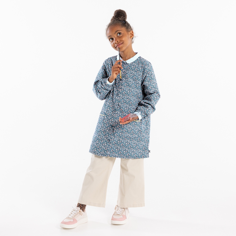 Tablier d'école imprimé rose fille