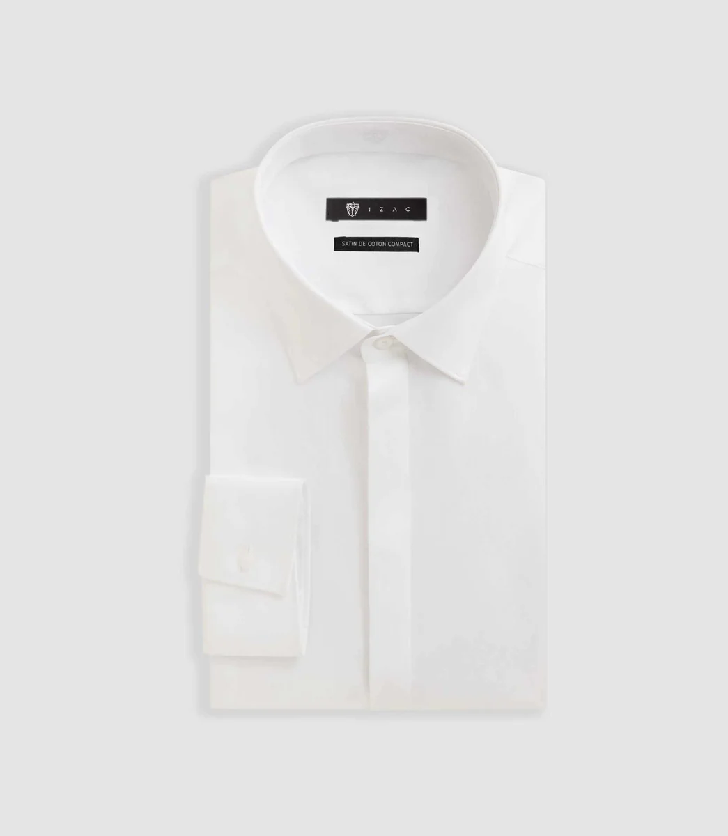Chemise en satin de coton blanc SATINCACHE