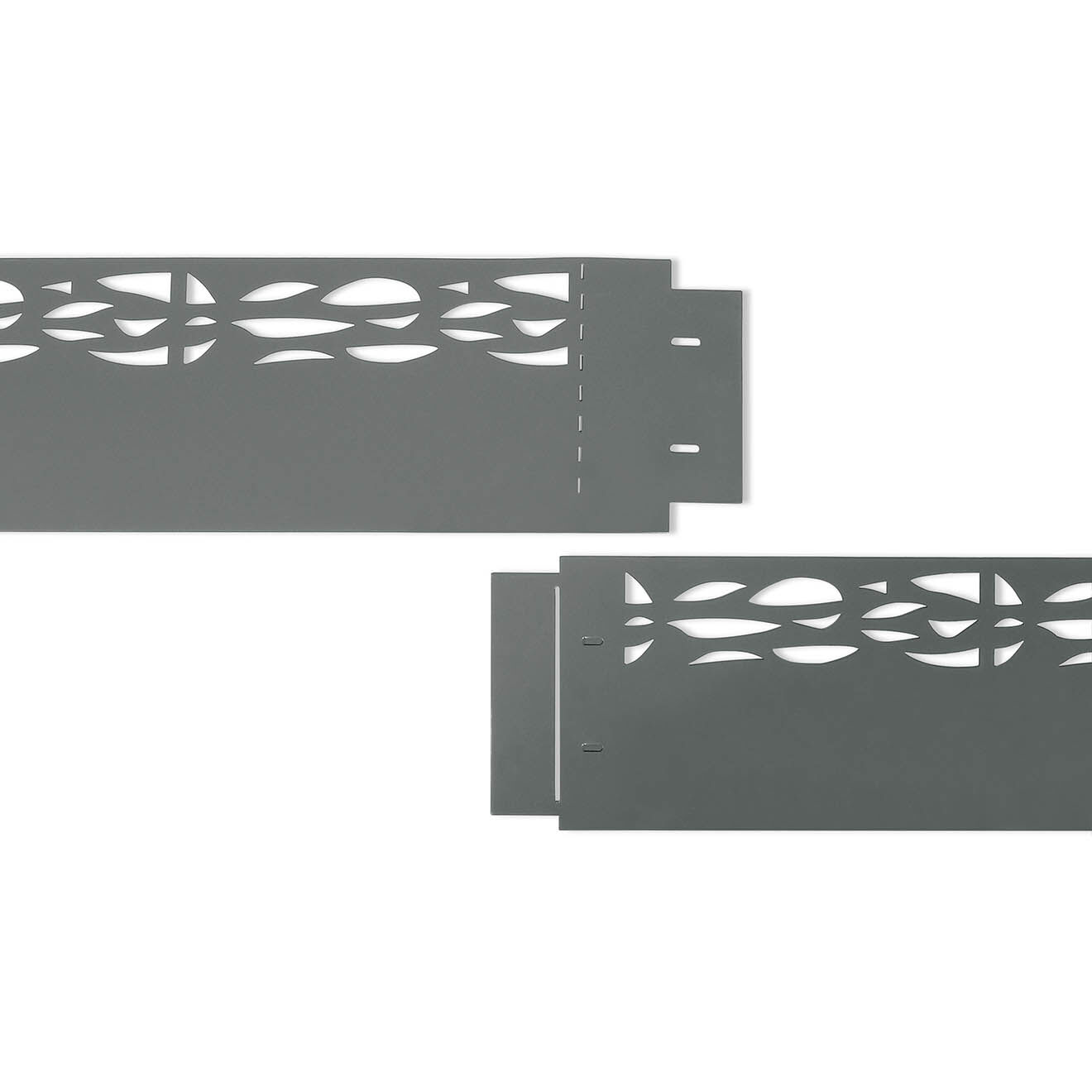 Pratik Garden 5 bordurettes métal ajourées gris anthracite - 100x18 cm