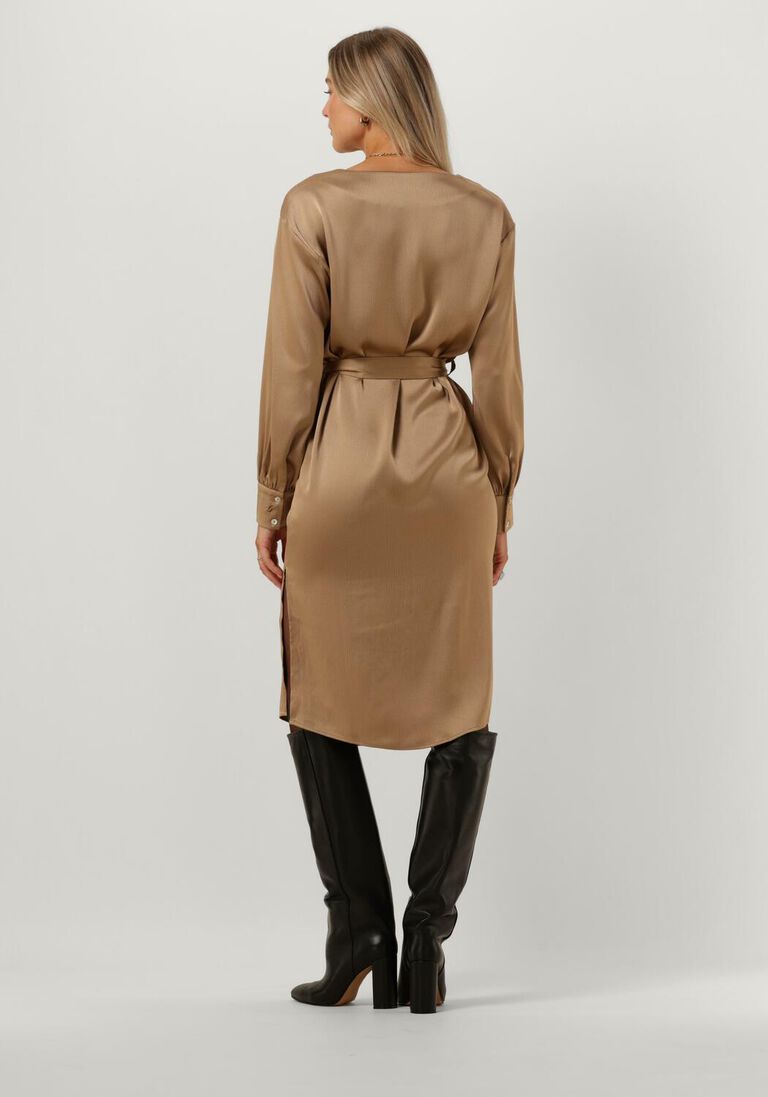 SIMPLE bronzen simple midi jurk wv-rc-poly-23-1