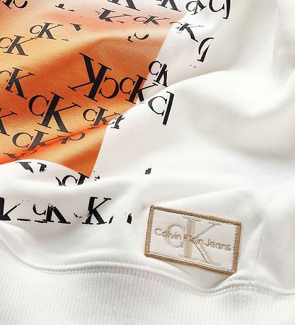 Calvin Klein Kapuzenpullover - Grafik Neu Placement - Bright Whi