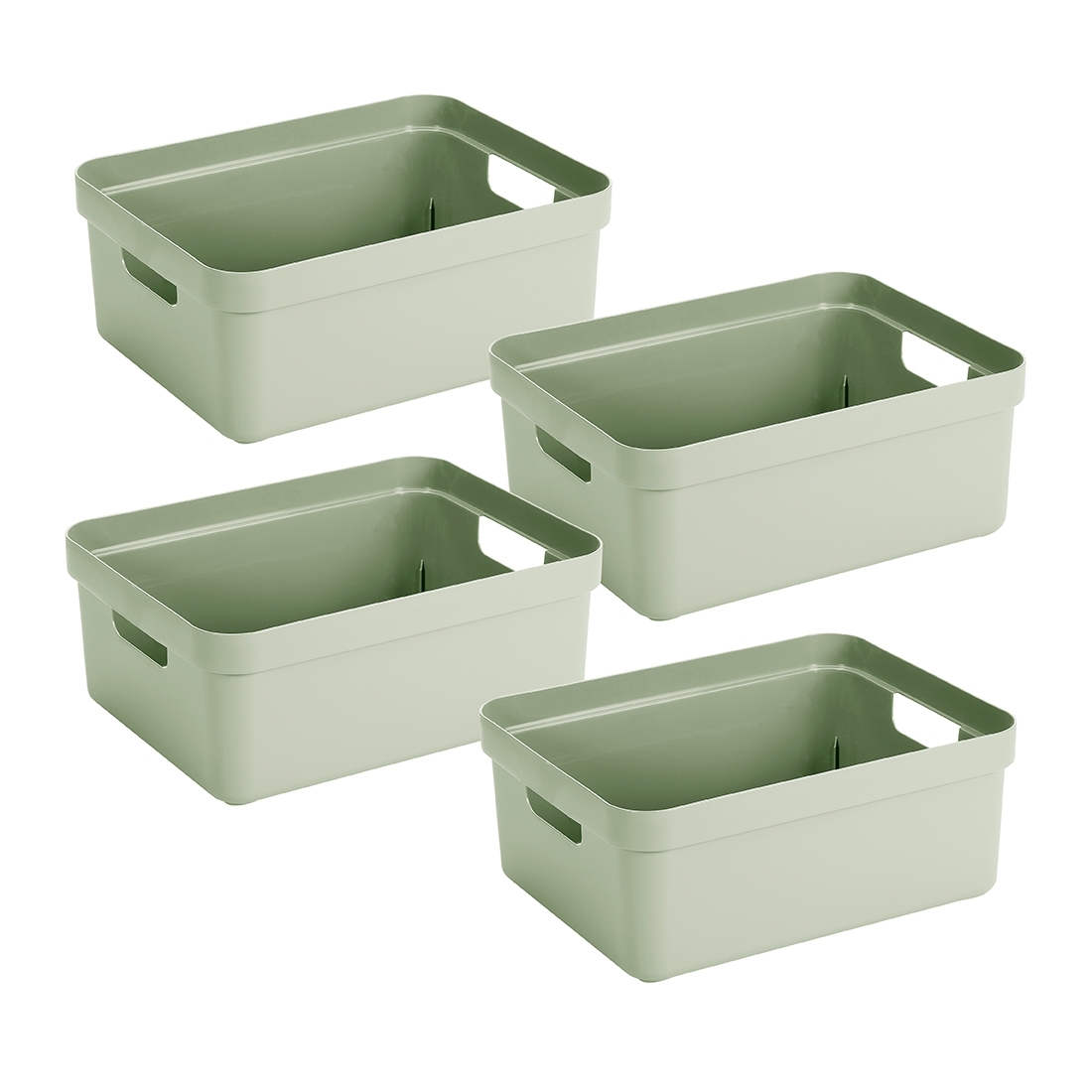 Sunware sigma home set van 4 24l opbergbox - groen