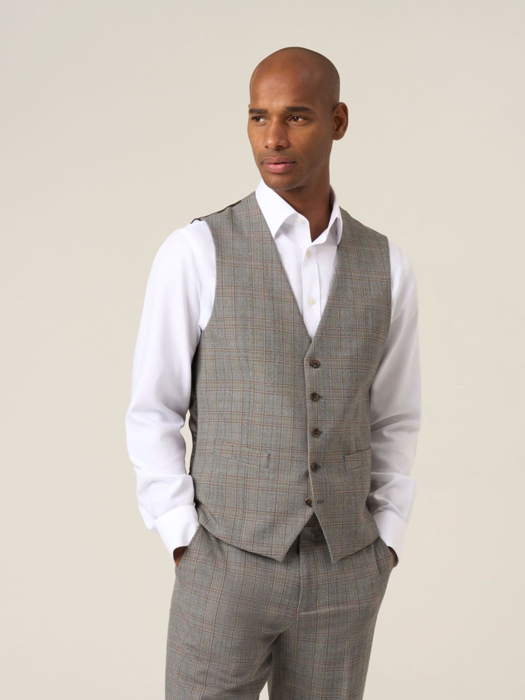 Skopes Haley Check Suit Waistcoat