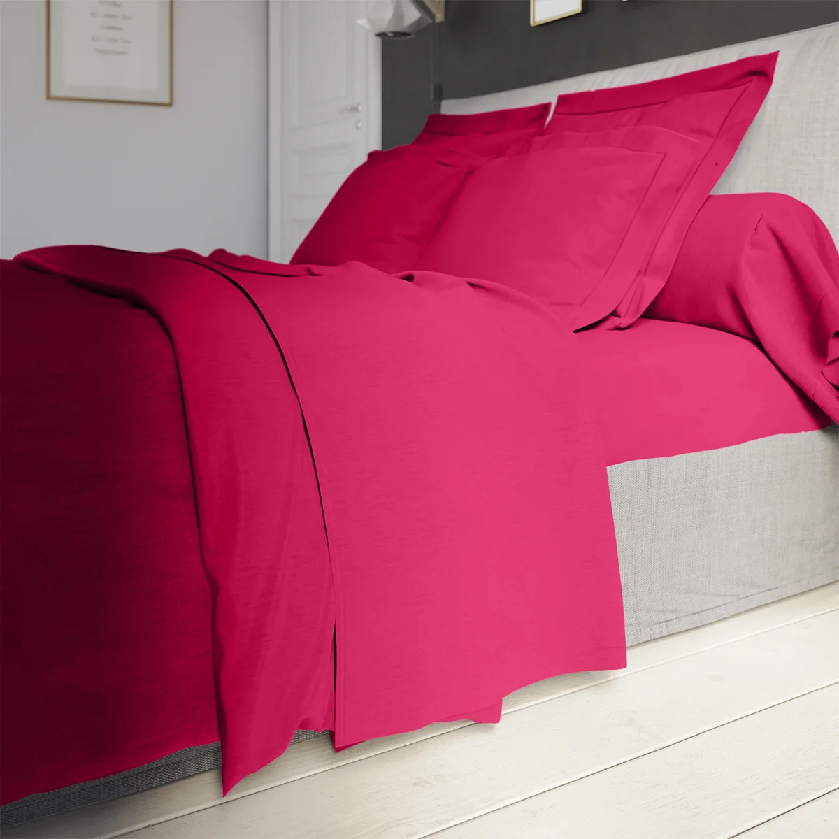 Drap Housse Influence Percale Magenta
