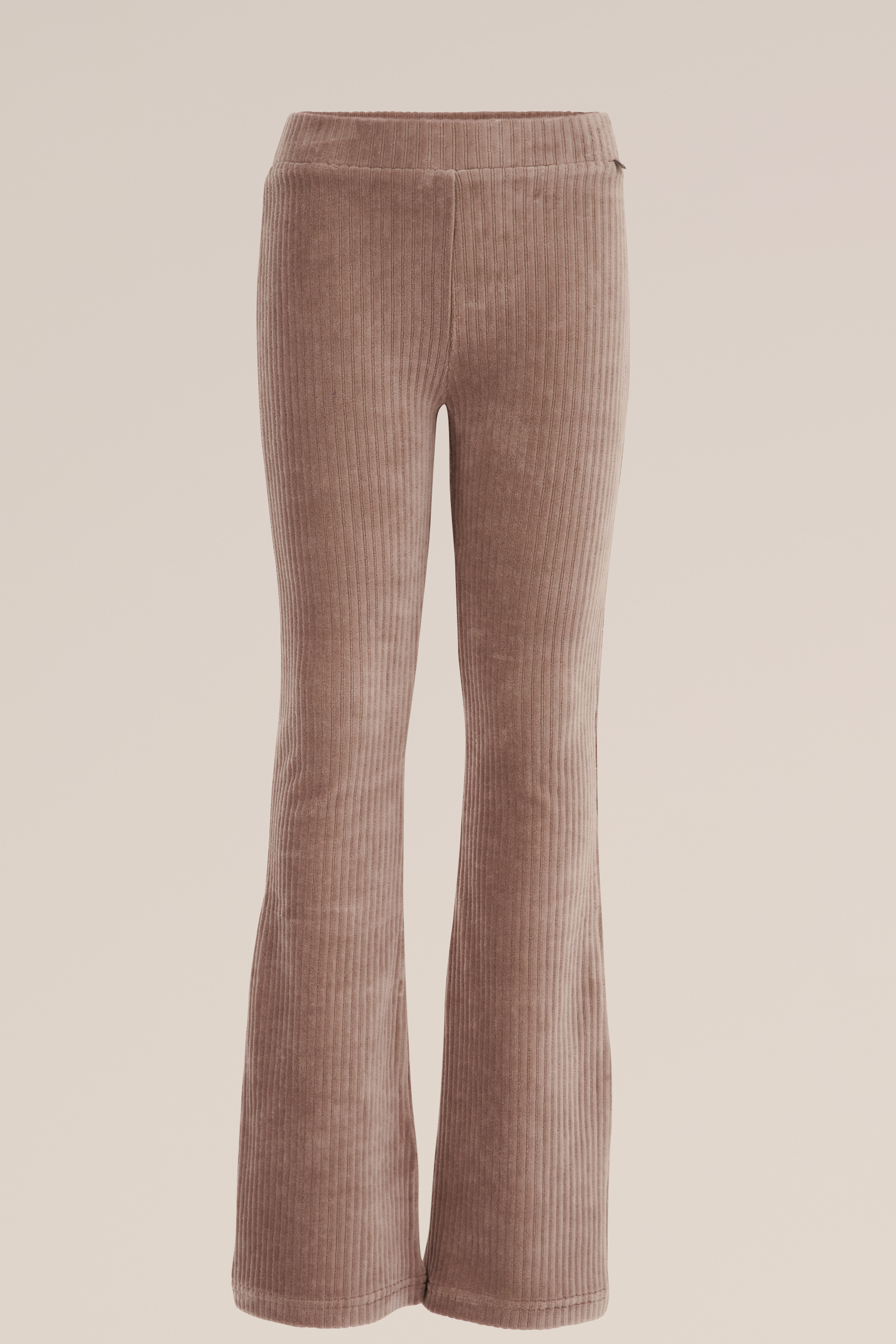 Meisjes velvet flared legging van ribstof WE Fashion Lichtbruin