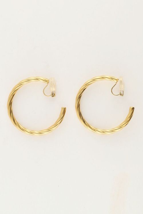 Clip oorringen met chunky twist