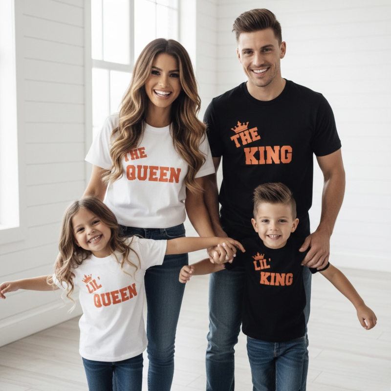 Kingsday shortsleeves tee orange - Twinning (gepersonaliseerd)