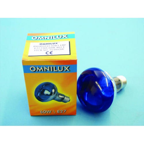 Omnilux R80 230V 60W E-27 reflectorlamp blauw