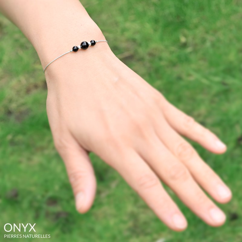 Bracelet en argent 925 et pierres naturelles Labradorite
