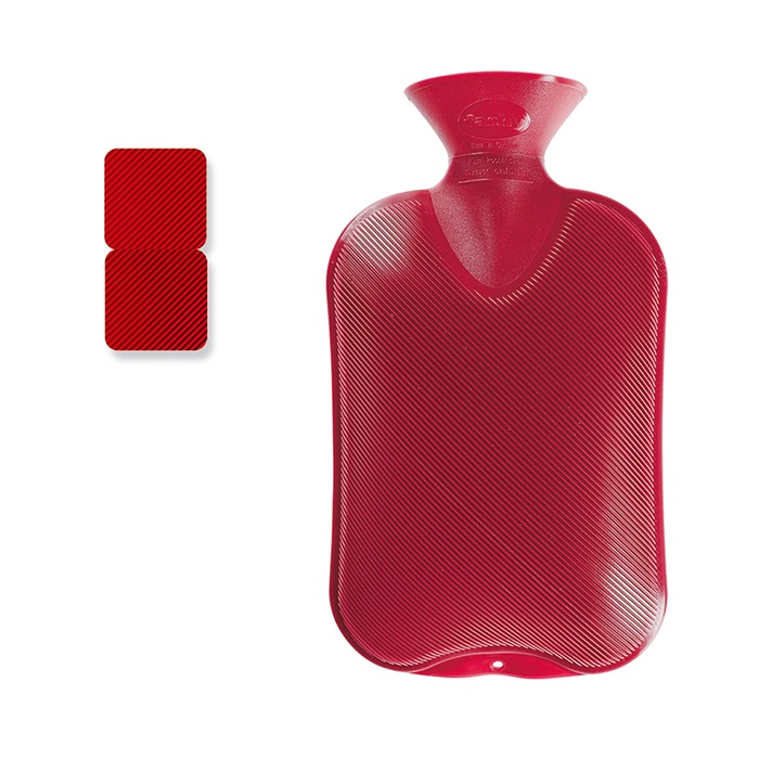 fashy Wärmflasche<br>1 Stück, 2l, Doppellamelle cranberry Thermoplastik