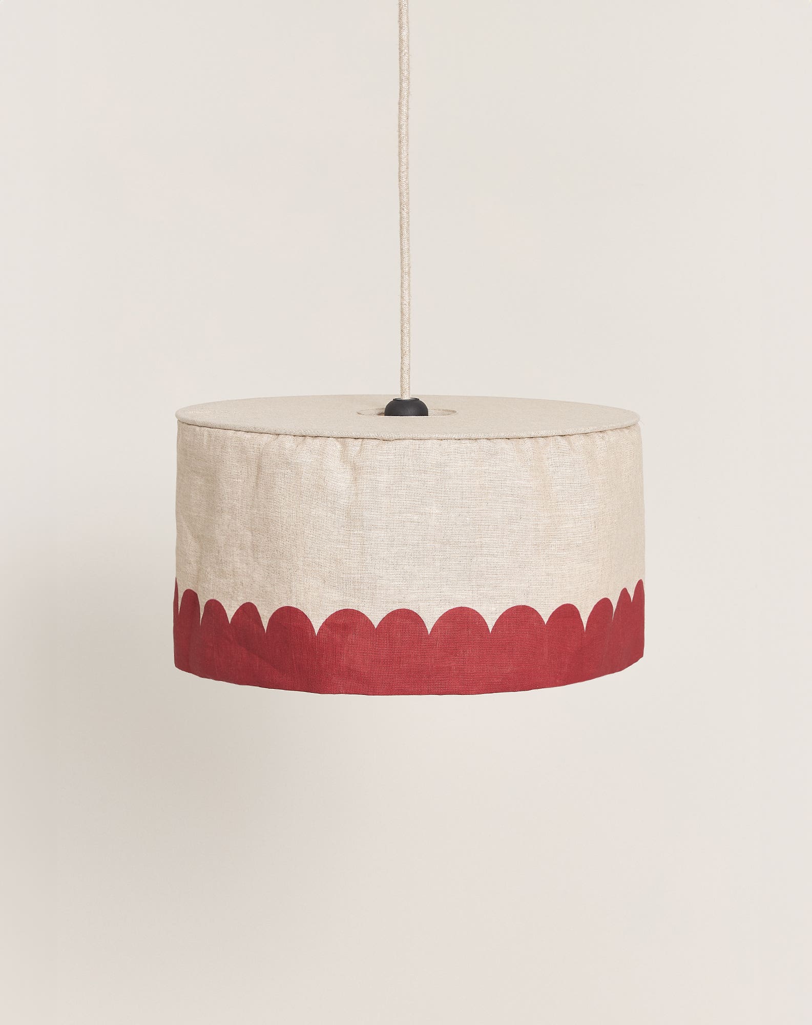 Abat-jour en lin pour suspension diam. 40cm vibes | Rouge
