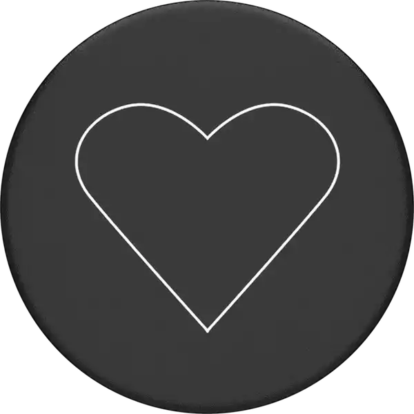 PopGrip White Heart Black