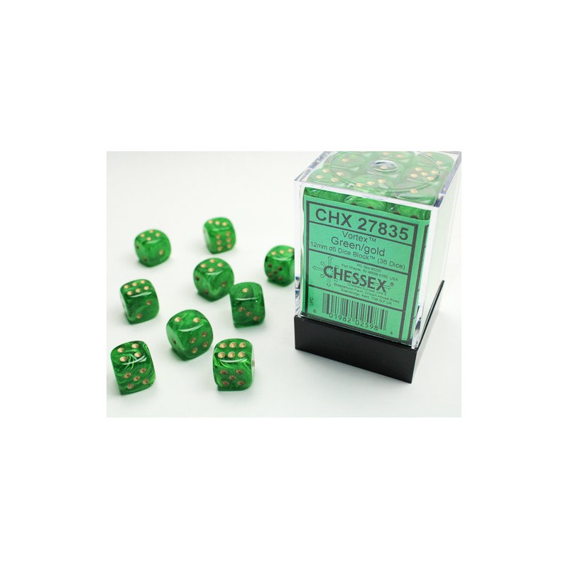Pack de 36 dés D6 * vortex * VERT
