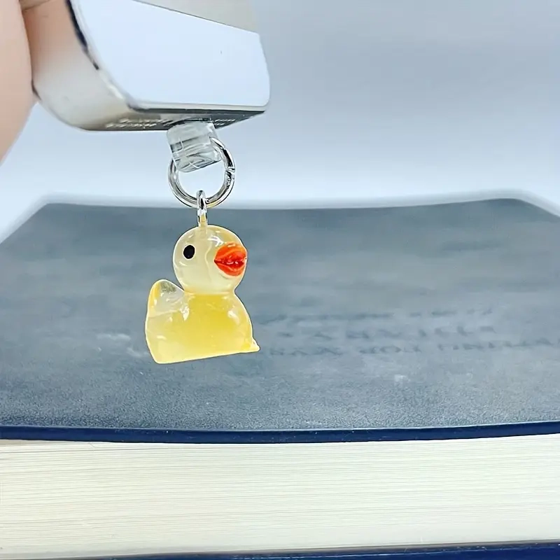 (2er Set) USB C Anhänger Anti Staub Acryl Schutzstecker Anschlusskappen für Smartphones - Entchen