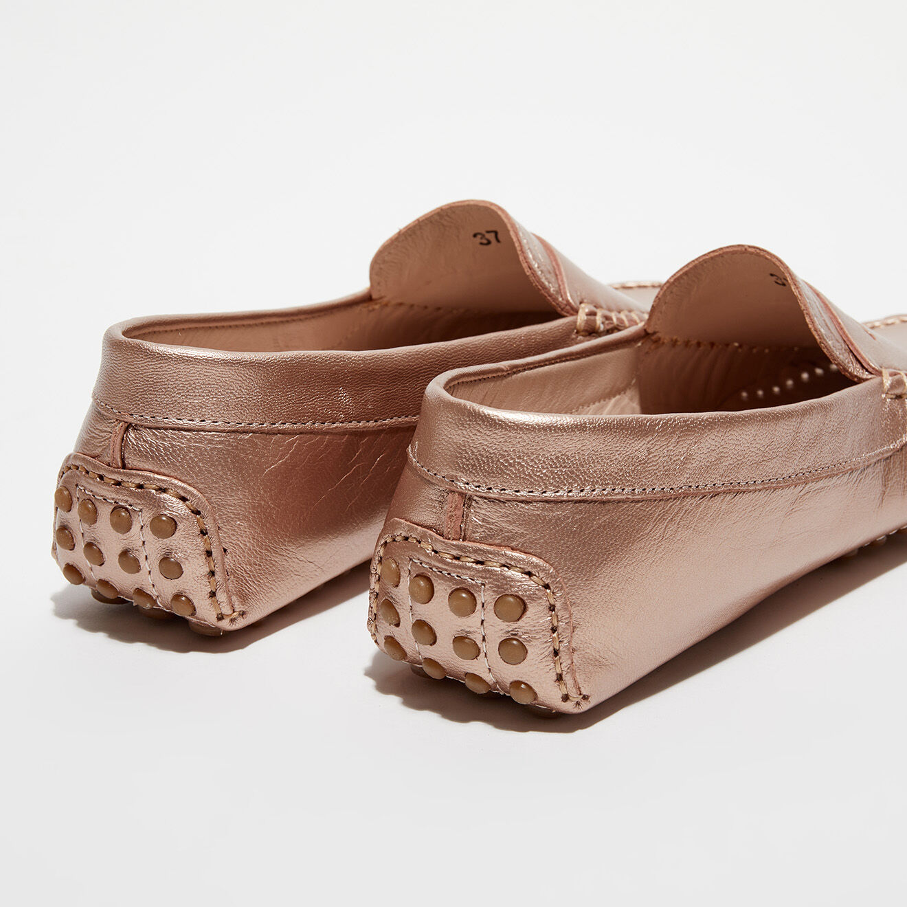 Loafers Mocassins en Cuir métallisé Jade marron