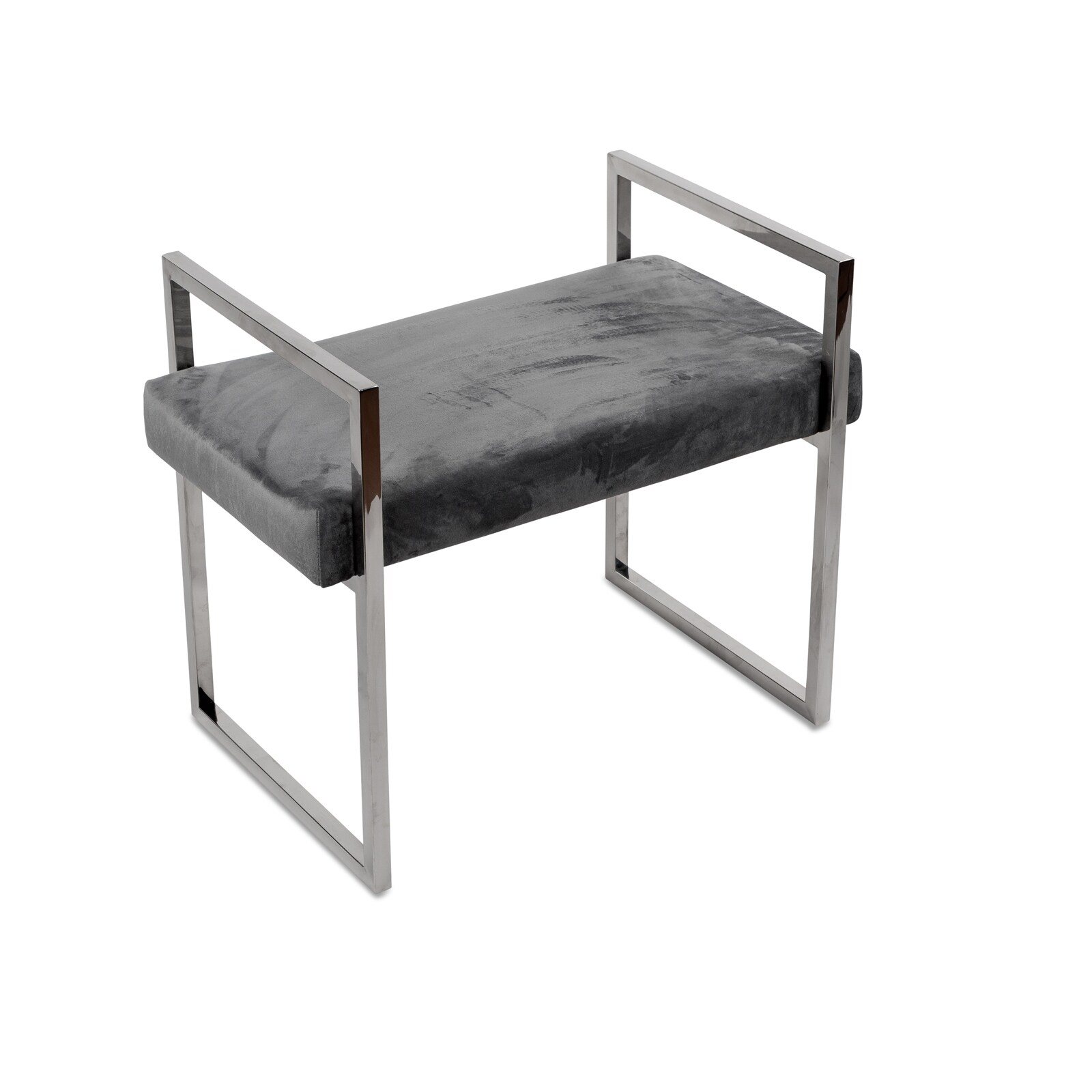 formano Hocker Edelstahl mit Samtpolster
