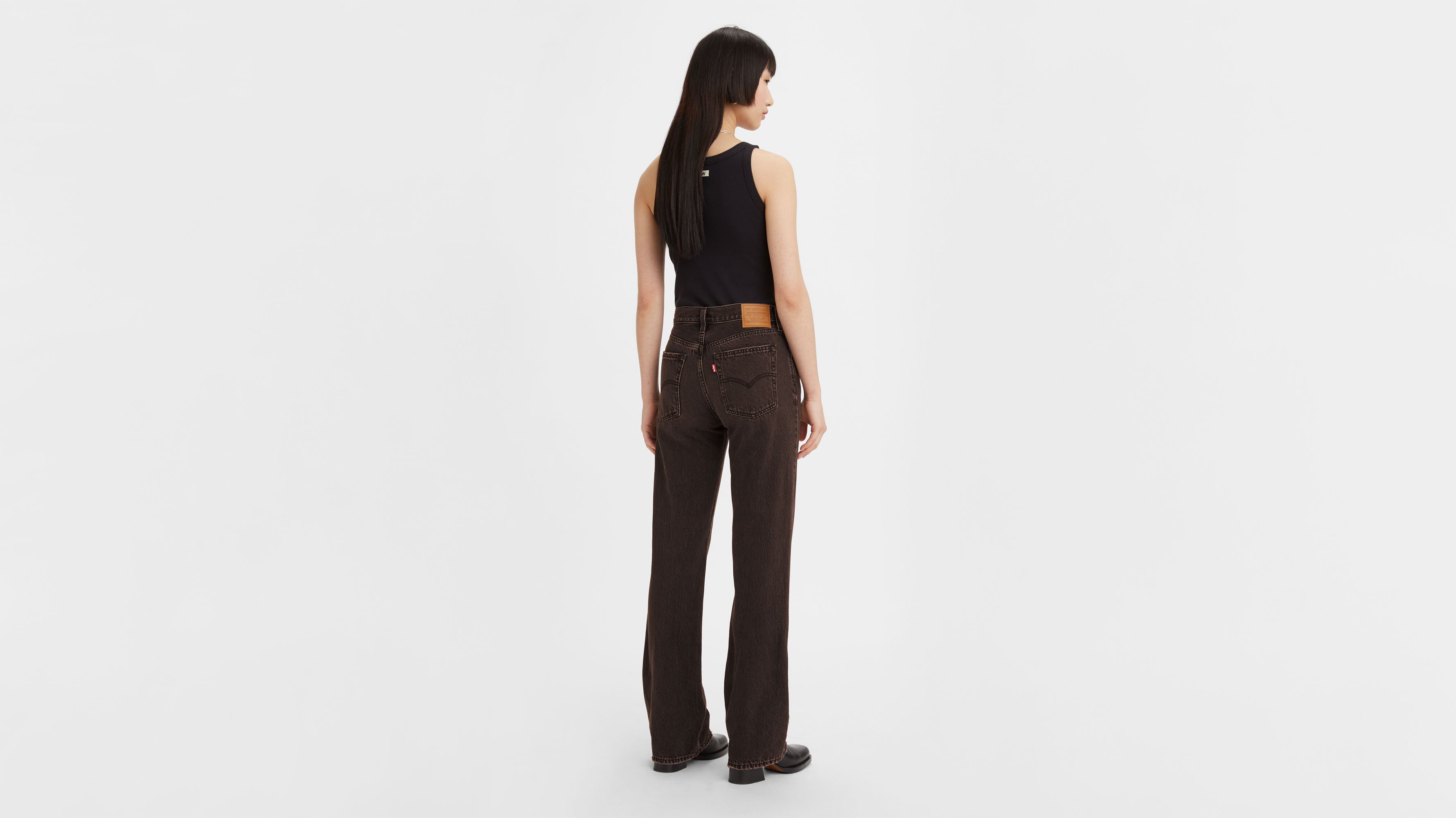 Jean Baggy Bootcut - Brown Acid Wash - Marron